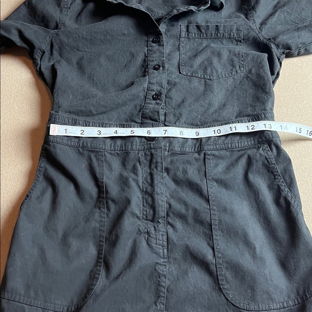 Michael Stars Black Button-Up Linen Cotton Blend Dress - XS - Picture 8 of 9